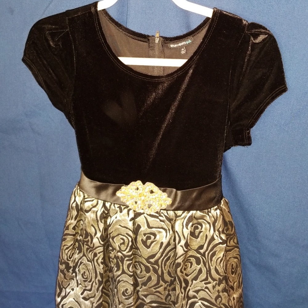 Black and gold girls party dress